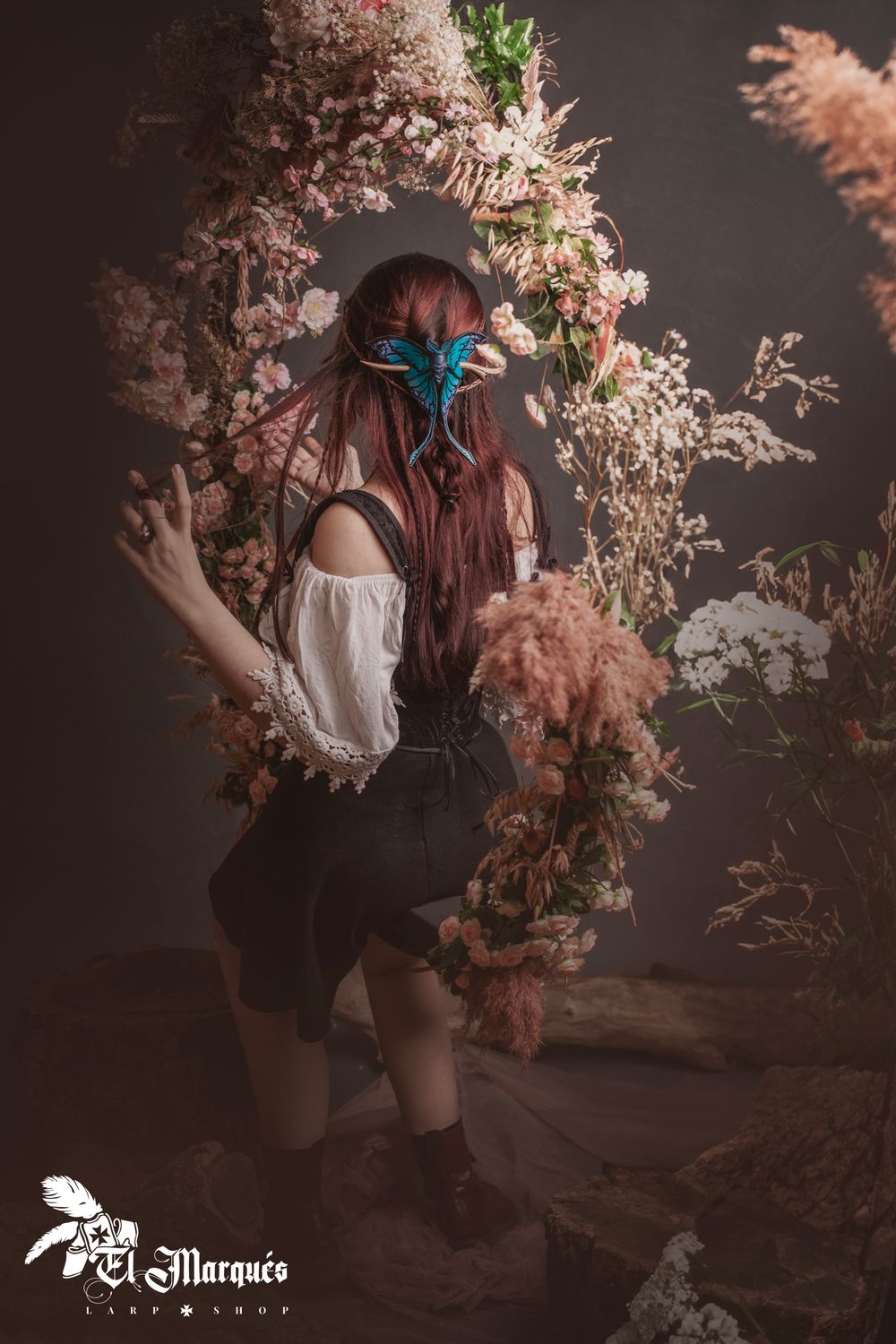 Leather Lunar Moth Hair Slide.