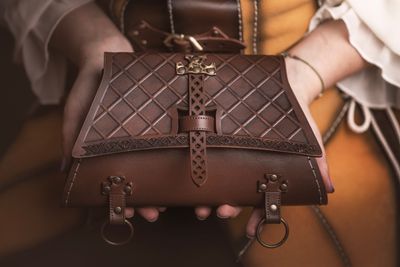 Renaissance bag. Larp bag. Leather belt pouch. Medieval bag for larp or festivals