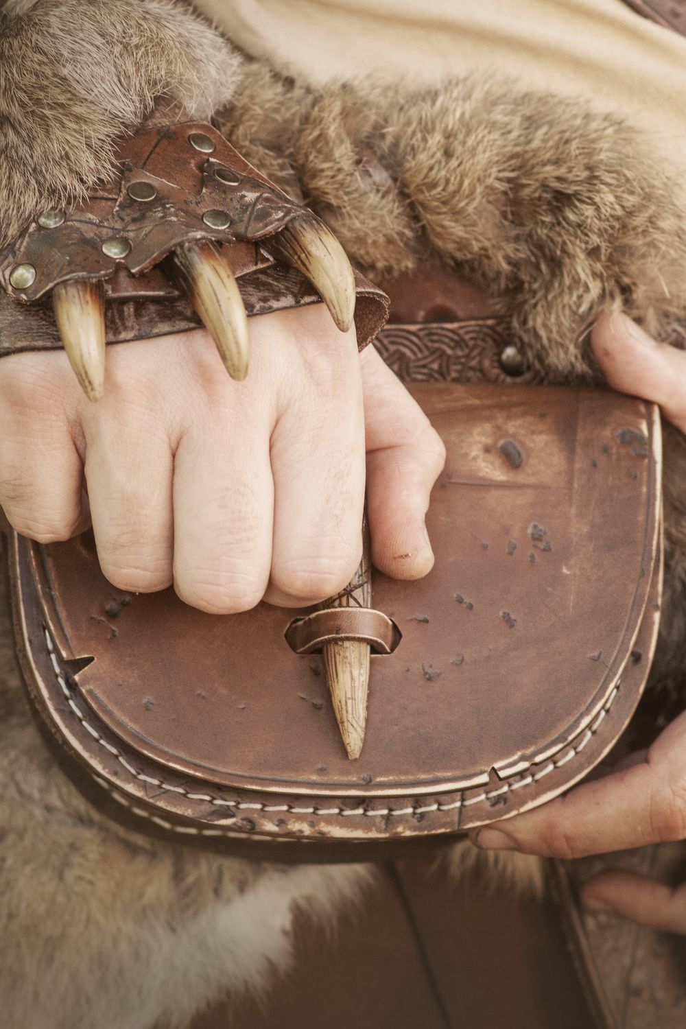 LARP leather bag Berserker model