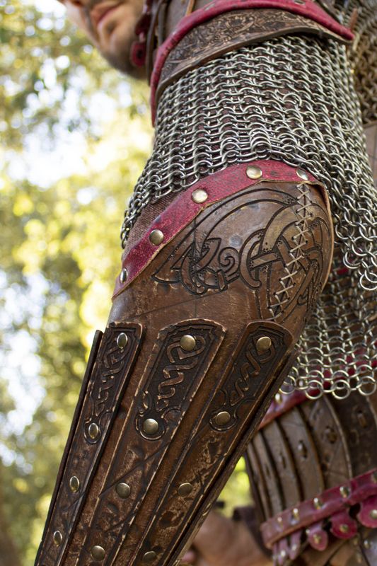 LARP Leather bracers, viking armor, Varangian model