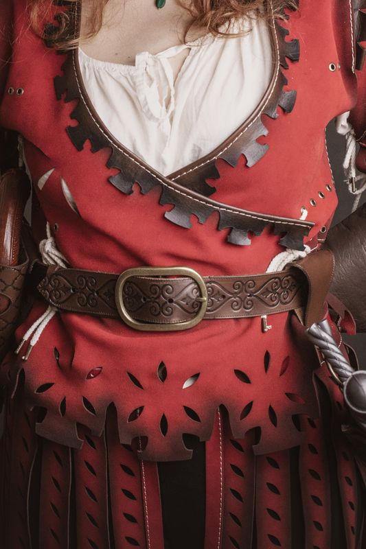 Leather Pirate belt or renaissance Belt for LARP Cosplay, larp accessories