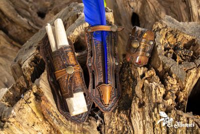Calligraphy leather set