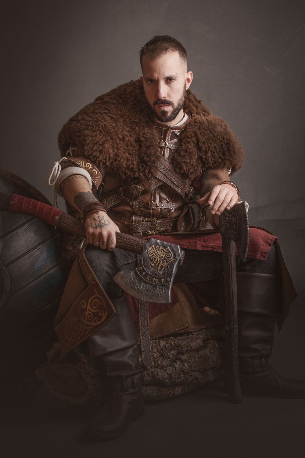 Viking cloak for a viking armor to larp. Heimdall model