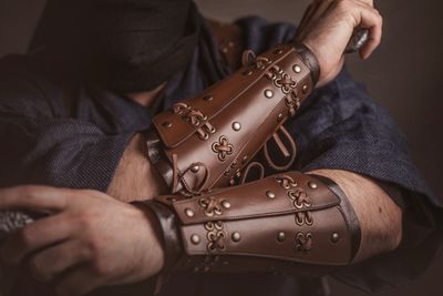 LARP Samurai leather bracers. Larp armor style samurai
