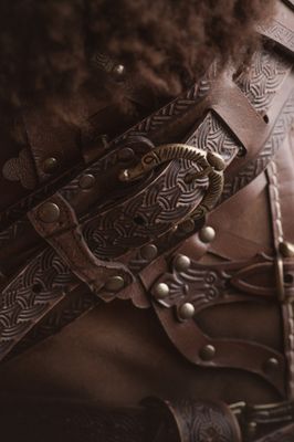 Viking leather belt for viking armor to larp. Nordic, barbarian belt