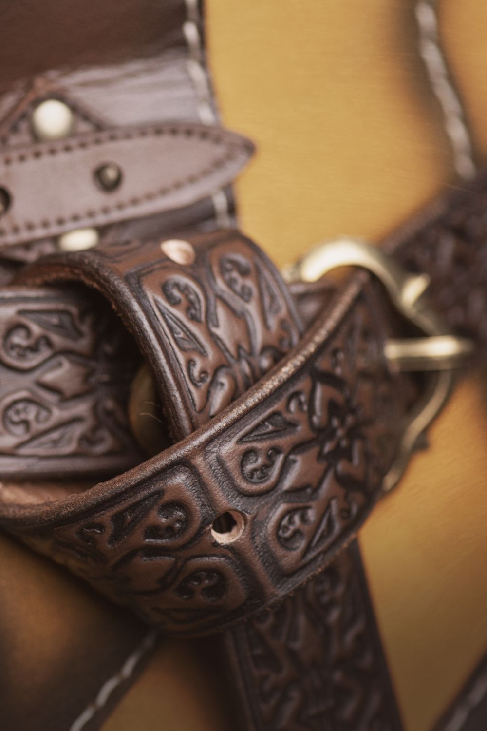 Leather fantasy belt, inspired in Boromir LOTR