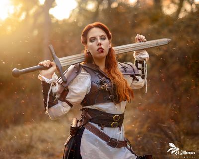 Larp female armor The Witcher Cosplay, Costume, Leather Armor Props medieval fantasy