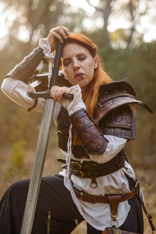 Larp female armor The Witcher Cosplay, Costume, Leather Armor Props medieval fantasy