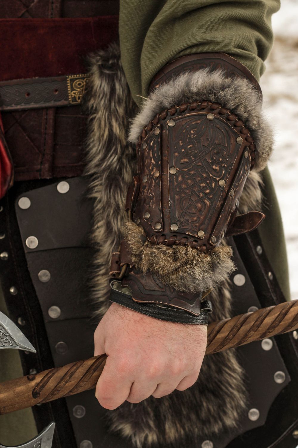 Viking leather bracers, Baldur model