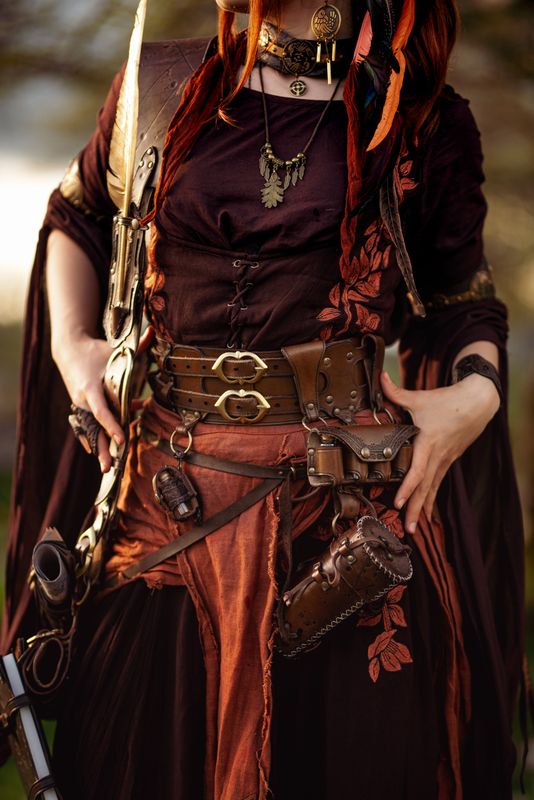 Tactical leather medieval belt