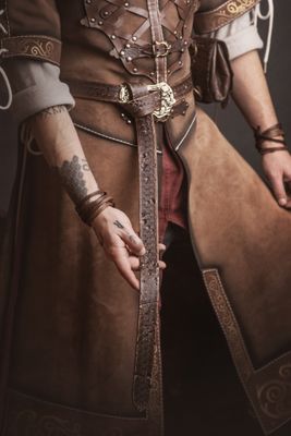 Viking leather belt. Nordic belt for a Larp or Cosplay.
