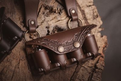 leather potion holder. Medieval belt pouch for alchemist