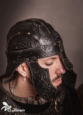 leather helmet Spangenhelm "Baldur"