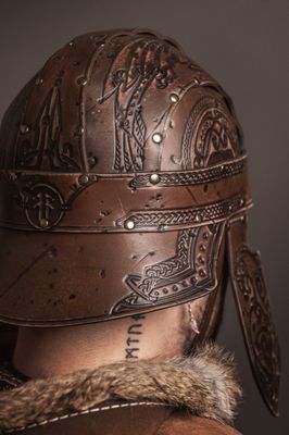 leather helmet Spangenhelm "Baldur"