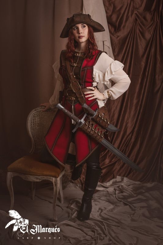 Red Fantasy Leather Vest