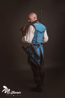Blue Leather vest