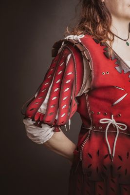 Landsknecht Leather Slashed Sleeves