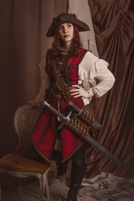 Long Red Leather Vest