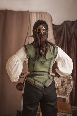 Short Green Leather Vest