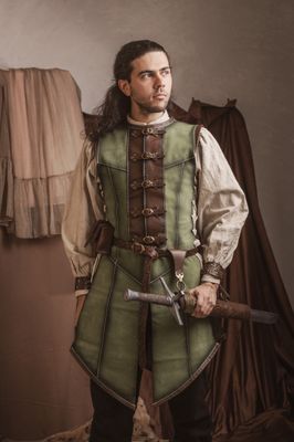 Long Green Leather Vest