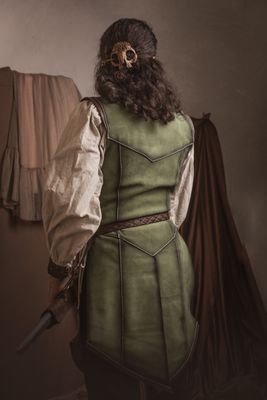 Long Green Leather Vest