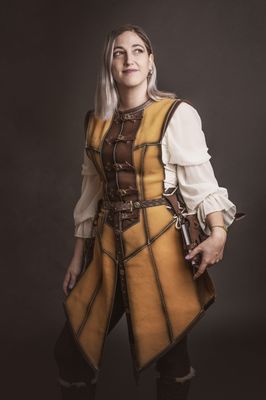 Long Yellow Leather Vest