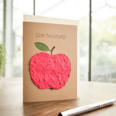 Gute Besserung - Mit Saatstecker: Eine feste, mit Saatgut bestückte Pappe. Wird mit Saatgut voran in die Erde gesteckt Gute Besserung - Mit Saatstecker: Eine feste, mit Saatgut bestückte Pappe. Wird mit Saatgut voran in die Erde gesteckt