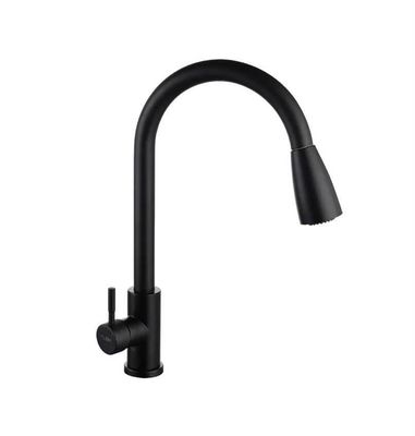 Black Stainless Steel 360 Pull Out Down Black Sink Kitchen Faucet Mixer Hot Cold Water Tap