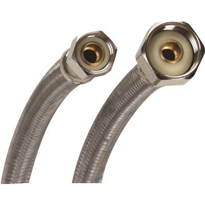 Fluidmaster 3/8 in. Comp. x 1/2 in. F.I.P. x 16 in. L Pro Series Braided Stainless Steel Faucet