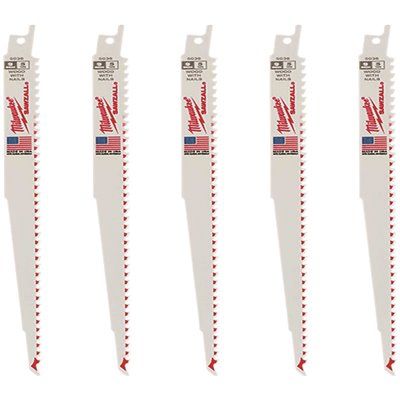 Milwaukee 9 in. 5 TPI Wood Cutting SAWZALL Reciprocating Saw Blades (5-Pack)