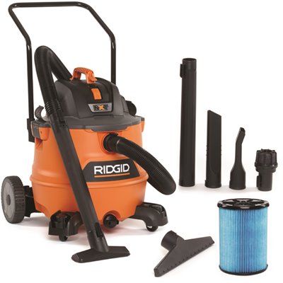 RIDGID 16 Gal. 6.5-Peak HP NXT Wet/Dry Shop Vacuum with Cart, Fine Dust Filter, Hose and Accesso