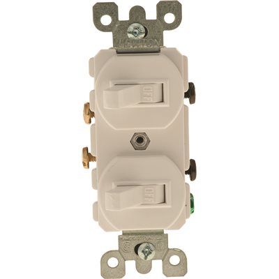Leviton 120/277-Volt 15 Amp 1-Pole Duplex Style Commercial Grade AC Combination Toggle Switch, W
