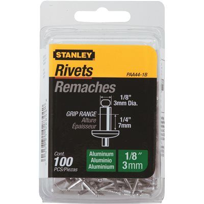 Stanley 1/8 in. x 1/4 in. Aluminum Rivets (100-Pack)