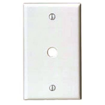 LEVITON® 1-GANG TELEPHONE AND COAXIAL CABLE WALL PLATE, WHITE