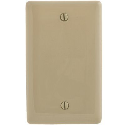 HUBBELL WIRING 1-Gang Ivory Medium Size Box Mount Blank Wall Plate
