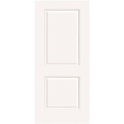 Masonite 18 in. x 80 in. Smooth 2-Panel Square Primed White Hollow Core Composite Interior Door
