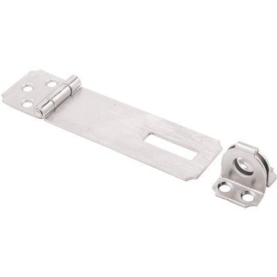 PRIME-LINE FIXED STAPLED SAFETY HASP, 4-1/2 IN., ZINC PLATED, 1 EACH