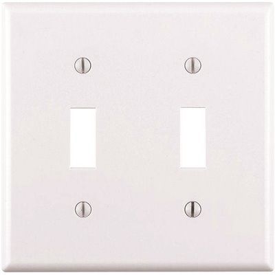 Switch Toggle 2 Gang Wallplate- White