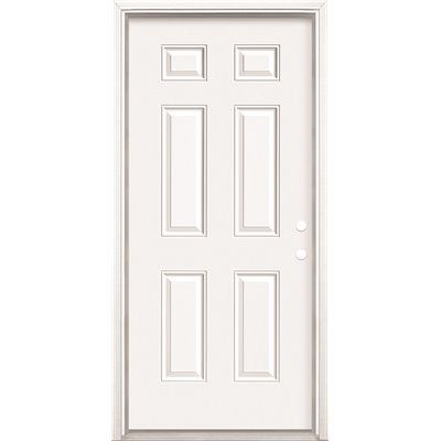 LEFT HAND STEEL EXTERIOR PREHUNG DOOR 36 IN. X 80 IN.