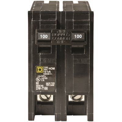 Square D Homeline 100 Amp 2-Pole Circuit Breaker - Clear Packaging
