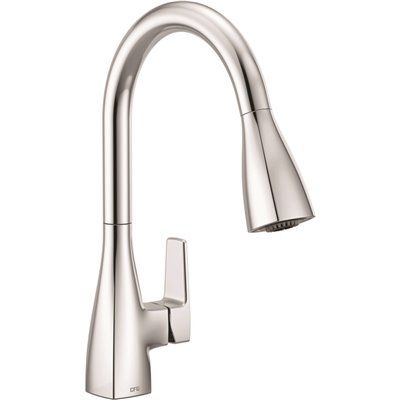 CLEVELAND FAUCET GROUP Slate Single-Handle Pull-Down Sprayer Kitchen Faucet with Deck Plate in C