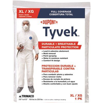 TRIMACO DuPont Tyvek XL Painters Coverall with Hood and Boots