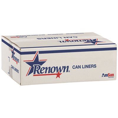 RENOWN® 15-GALLON INSTITUTIONAL TRASH CAN LINER, NATURAL, 24X33 IN., 6 MIC, 1,000 PER CASE