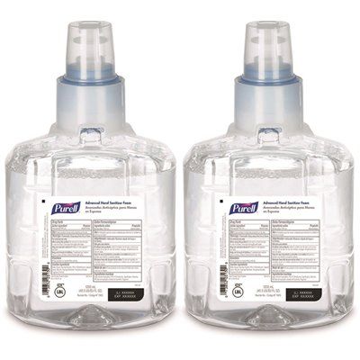 PURELL Advanced Hand Sanitizer Foam, 1200 mL Sanitizer Refill for LTX-12 Touch-Free Dispenser (2