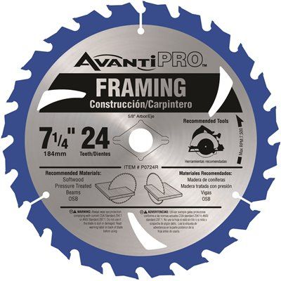 Avanti Pro 7-1/4 in. x 24-Tooth Carbide Framing Saw Blade