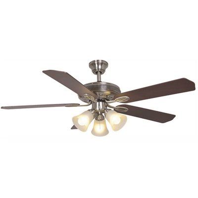 GLENDALE 52 IN. INDOOR CEILING FAN WITH 3 LED LIGHT KIT, BRUSHED NICKEL WITH MAHOGANY/MAPLE BLADES