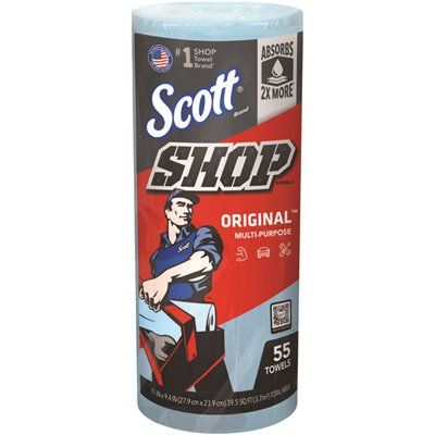 Scott Shop Towels Original (75130), Blue Shop Towels (1 Roll Per Pack, 30 Packs Per Case)
