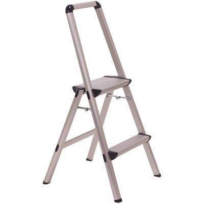FD.XTEND+CLIMB Ultra 2-Step Light Weight Aluminum Stool Folding Step Stool with Handle ANSI T