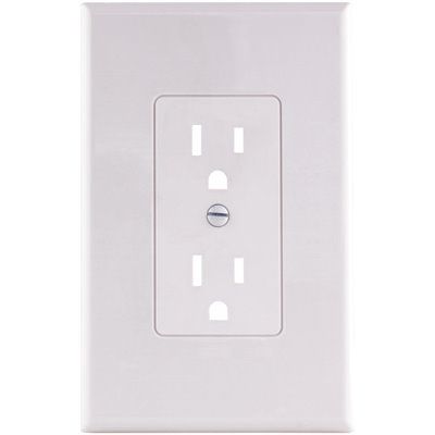 Titan3 1-Gang Decorator Plastic Wall Plate, White Smooth (5 per Bag)