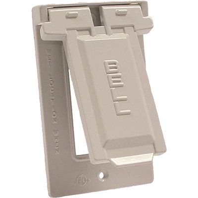 BELL N3R White 1-Gang Vertical GFCI Device Mount Wall Outlet Cover Plate for Outdoor Electrical